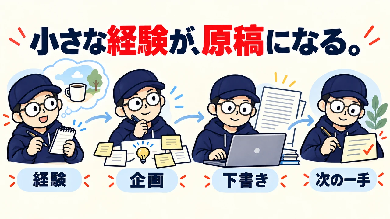 小さな経験が、原稿になる。