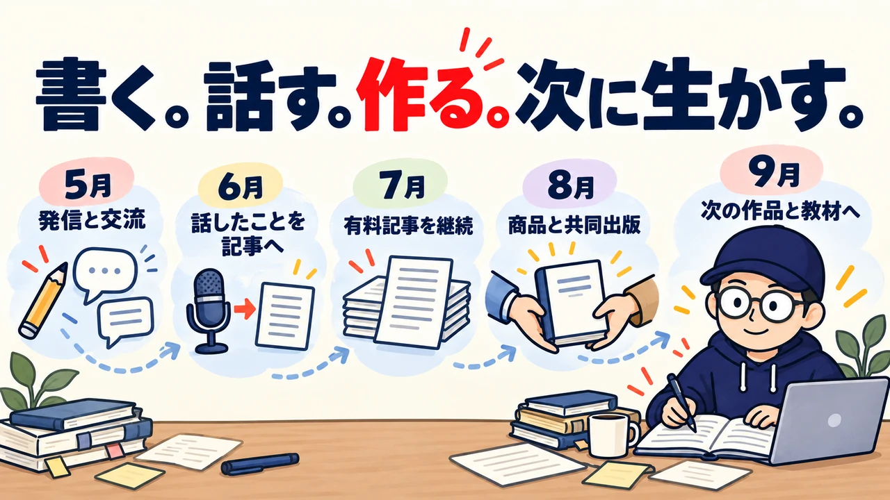 書く。話す。作る。次に生かす。