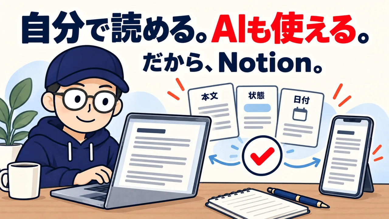自分で読める。AIも使える。だから、Notion。